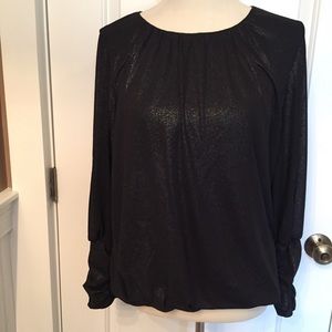 NALLY & MILLIE TOP BLOUSON BLACK SHIMMER tagged L fits M
